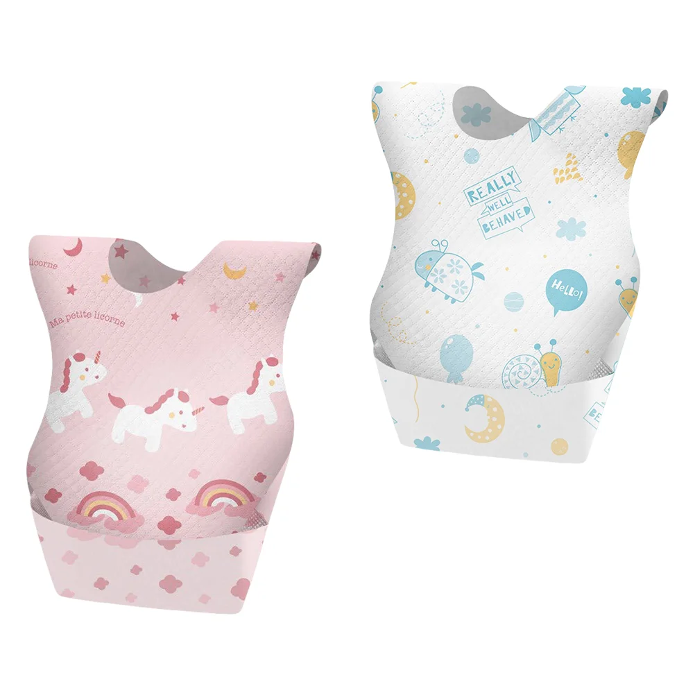 

20 Pcs Disposable Bib Useful Feeding Accessories Apron Food Saliva Aprons Baby Non-woven Fabric Bibs Dinning Waterproof