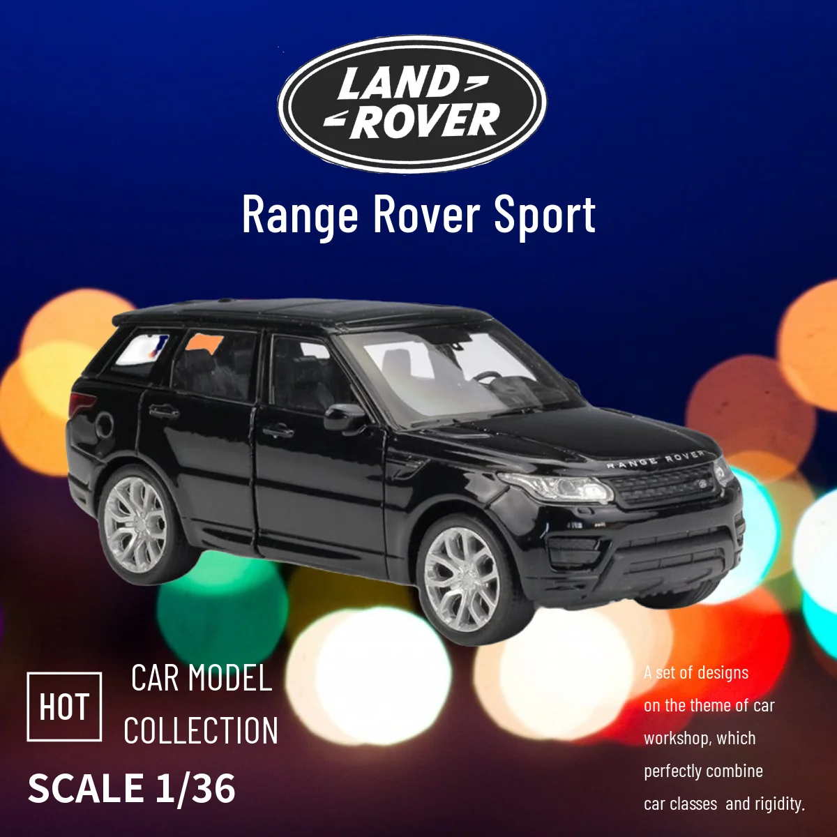 WELLY scala 1:36 modello di auto Replica Land Range Rover Sport SUV lega pressofuso collezione giocattolo Souvenir ornamento veicolo a scomparsa
