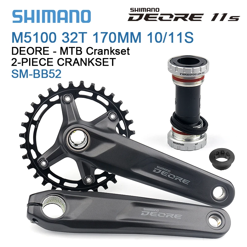 Shimano Deore FC M5100 MTB Crankset 10S 11S Mountain Bike Sprocket 170mm 32T Cranksets Bicycle Bottom Bracket BB52 M500 M501