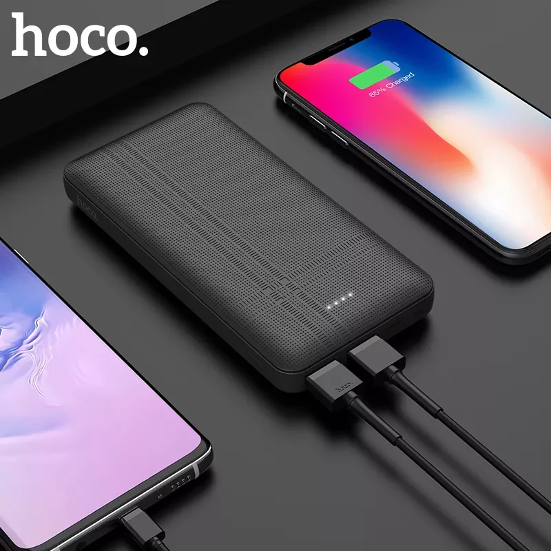 

HOCO 10000mAh Dual USB Power Bank External Power Batteries Portable Phone Charger With LED Light for iPhone X XS