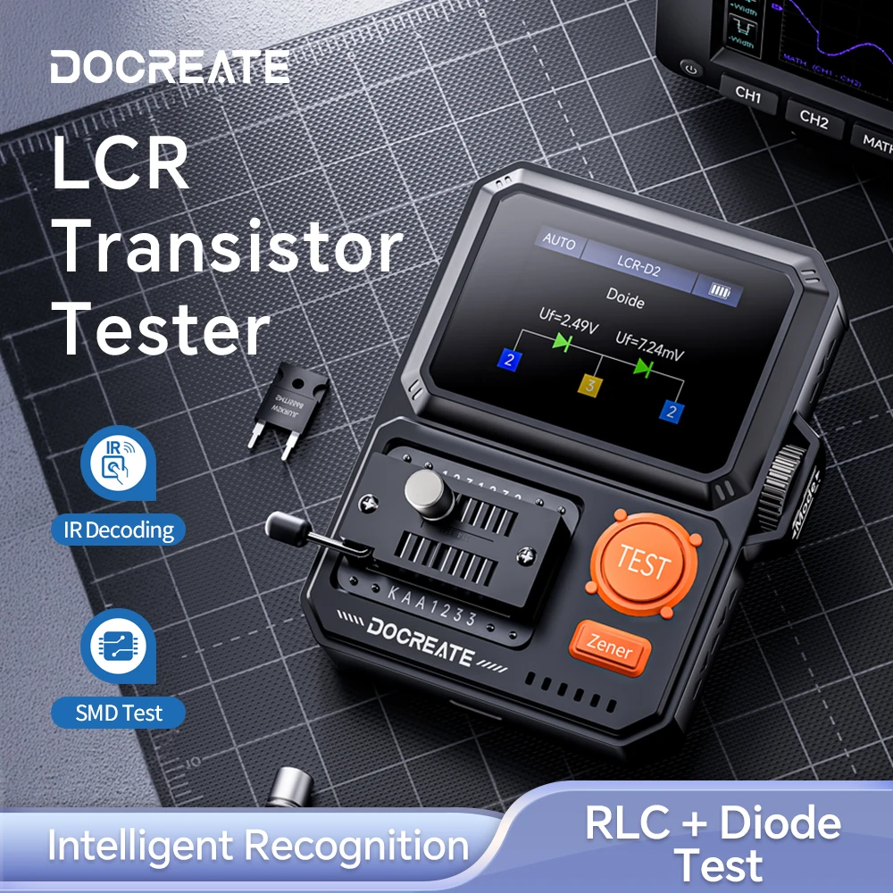 Фото DOCREATE LCR-D2: Новейший многофункциональный тестер транзисторов, измеритель LCR ESR, декодирование ИК-излучения, измерение емкости, сопротивления, диодов, триодов, MOSFET, IGBT, стабиллизаторов Зенера №2