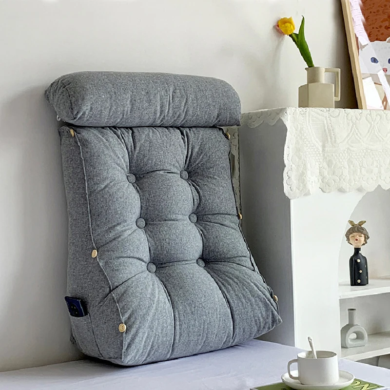 

Bed Triangular Cushion Chair Bedside Lumbar Chair Backrest Lounger Lazy Office Chair Living Room Reading Pillow Household Decor