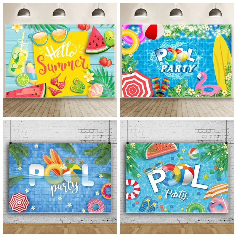 

Летний фон для фотосъемки с изображением бассейна