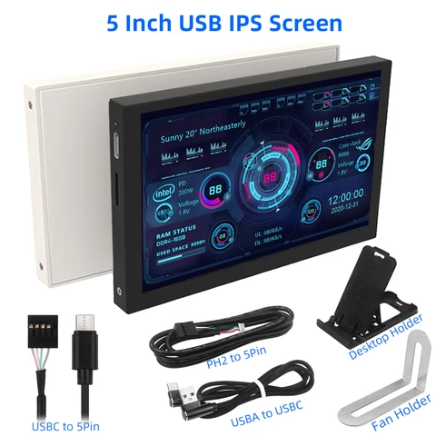 TURZX 5-дюймовый USB-C дисплей белый