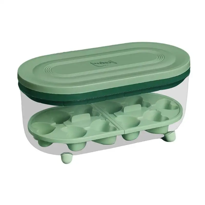 

Ice Cube Tray 32-grid Ice Cube Tray With Lid & Bin Ice Cube Trays For Freezer Mini Ice Cube Trays Easy-Release Silicone Bottom