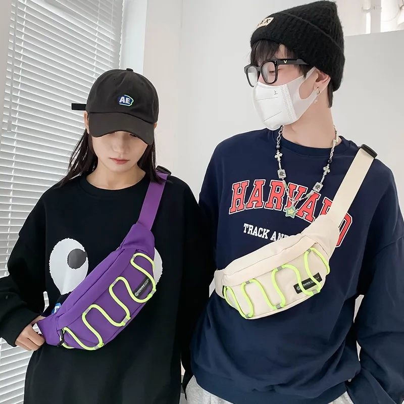 

Модная нагрудная сумка для женщин и мужчин, модные дизайнерские сумки через плечо, вместительные холщовые сумки на ремне для девочек и маль...