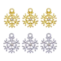 10pcs 1316mm snowflake silver gold enamel pendant charms necklace bracelets for woman earring charms for jewelry making diy