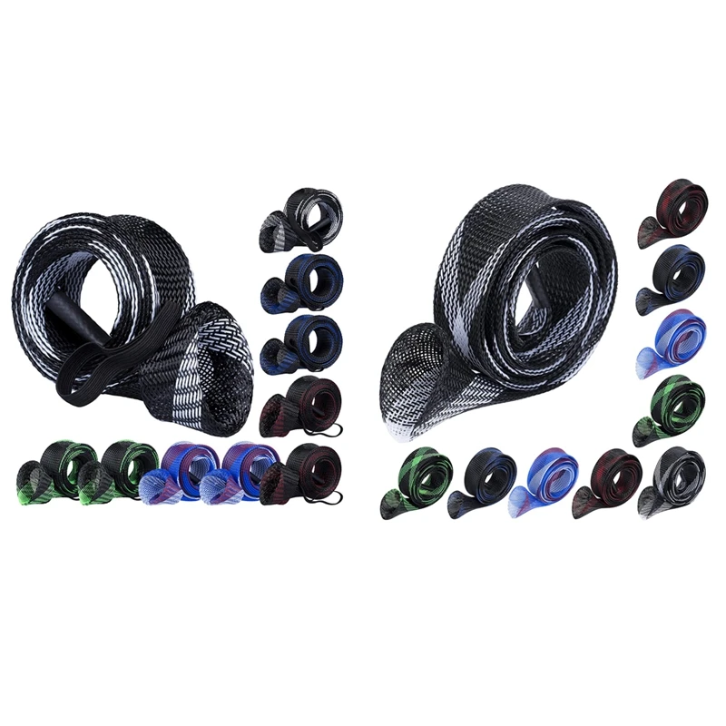 

10Pcs Fishing Rod Protector- Braided Mesh Rod Covers,Fishing Pole Sleeves,Rod Fishing Tool Accessories