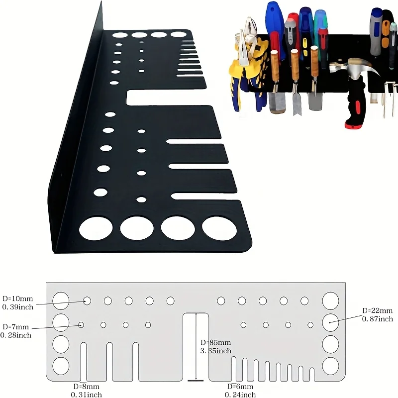 

Металлическая настенная полка-органайзер для инструментов