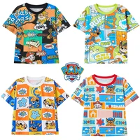 paw patrol kids t shirt funny summer clothes boys dog chase marshall zhirubble cartoon print casual cotton top 4 8 years gifts