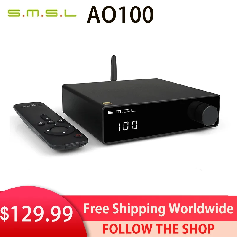 SMSL AO100 усилитель мощности 70 Вт * 2 Bluetooth 5 0 сабвуфер pre out для 2.1 системы EQ режимы MA12070