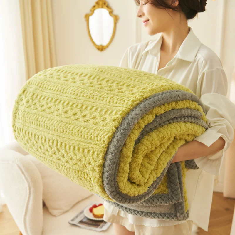 

Thick Warm Blanket Coral Fleece Fluffy Blanket Sheet Soft Bedspread Sofa Cover Flannel Milk fleece Air conditioning blanket