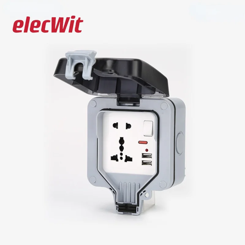 

ip66 waterproof multifunctional five hole socket USB interface outdoor storm proof switch enclosure