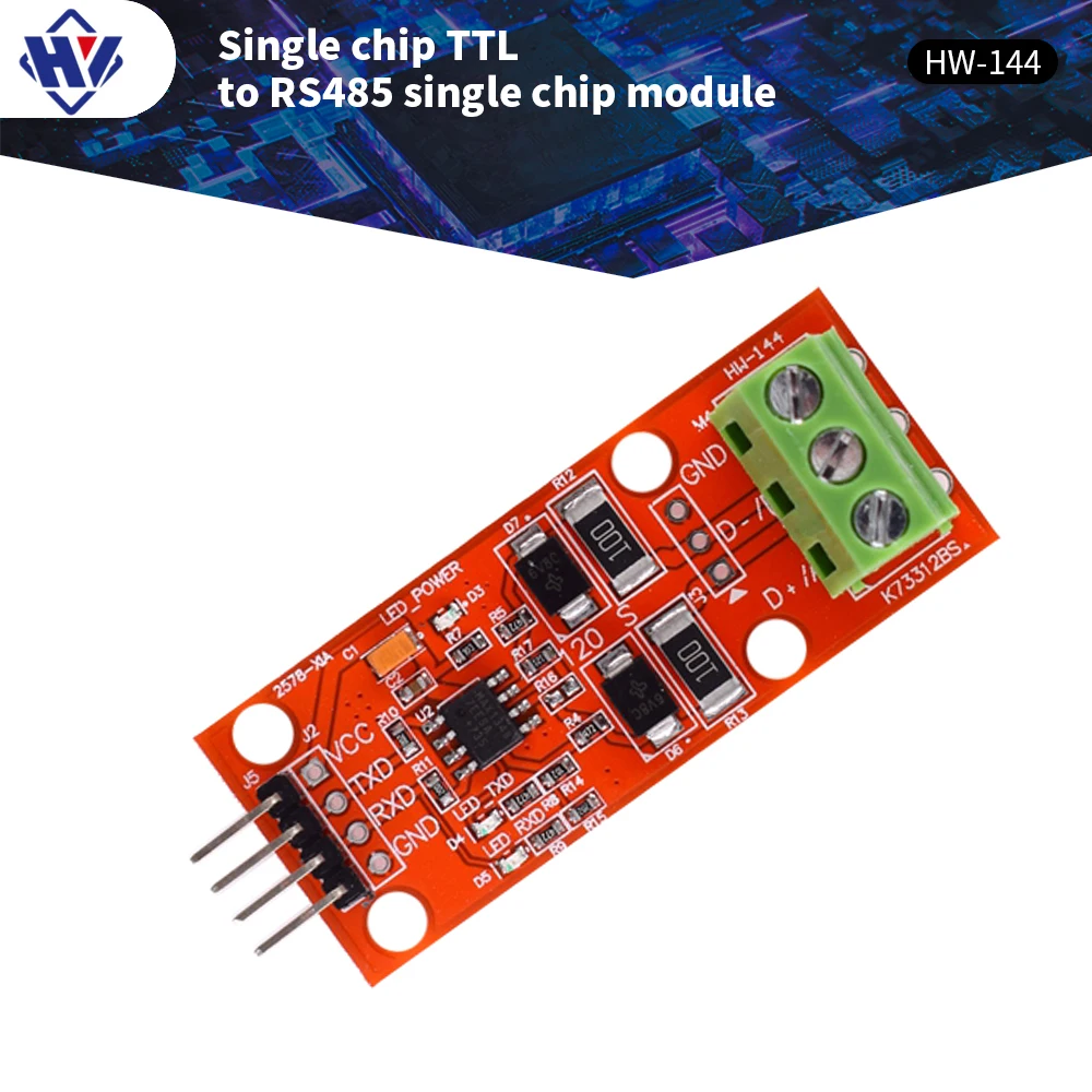

ttl to rs485 serial line module supports 3.3V and 5V signal control UART level mutual conversion hardware process MCU DC RXD TXD