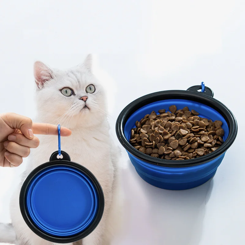 

350ml Collapsible Pet Silicone Bowl Portable Hanging Bowls For Small Dogs Outdoor Travel Puppy Food Container Drinking Feeder