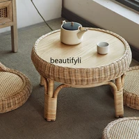 cxh household rattan tea table balcony small table nordic homestay side table small round side table ins