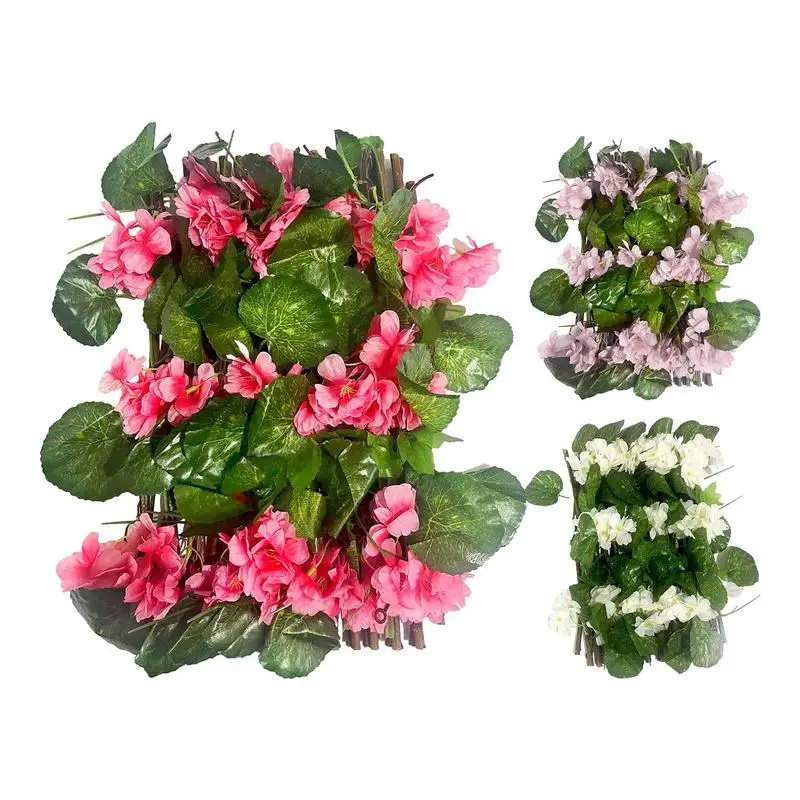 

Expandable Privacy Fence Artificial Hedge Green Leaf Adjustable Cherry Blossom Trellis Privacy Outdoor Indoor Garden Decoration