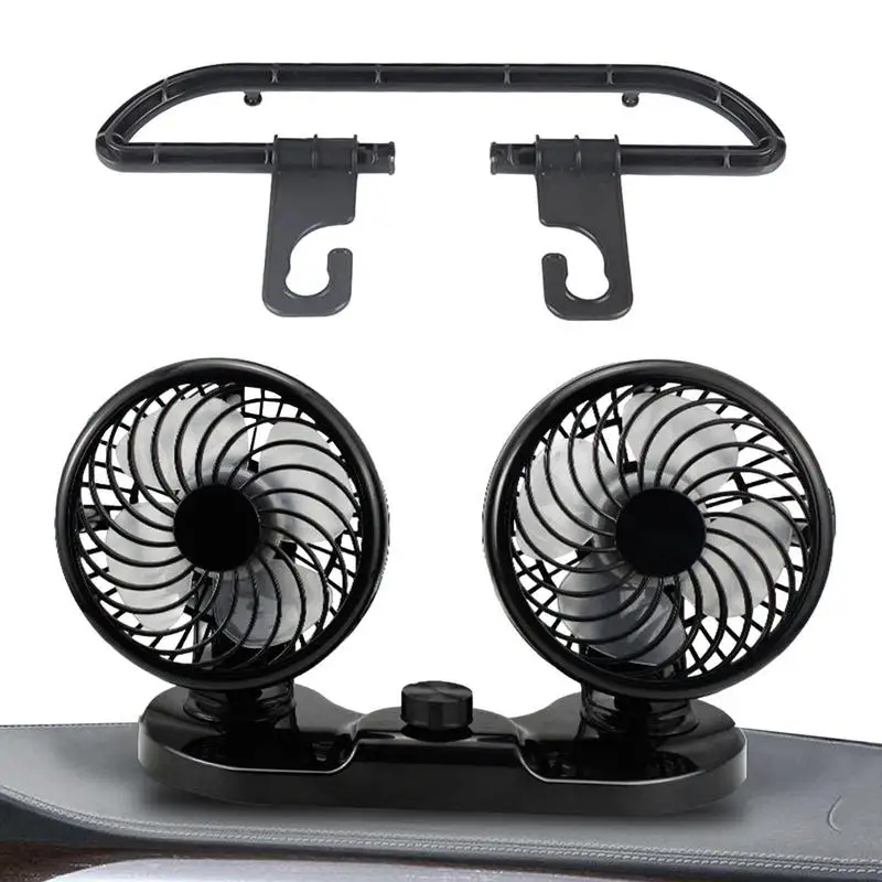 

USB Fan For Car Cooling 360 Degree Double-head Mute Fan For Vehicle Car Fan Two Gears Brushless High-Power Adjustable Fan Low