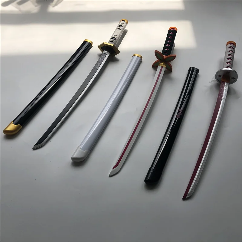

80cm Kimetsu no Yaiba Sword Weapon Demon Slayer Agatsuma Zenitsu Kochou Shinobu Cosplay Sword Ninja Knife wood Weapon Prop