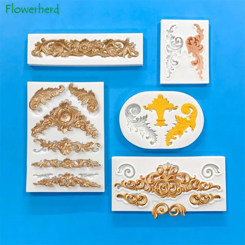 

DIY European Vintage Relief Baking Mold Lace Modeling Fondant Cake Decoration Baking Tools Cake Silicone Epoxy Resin Molds