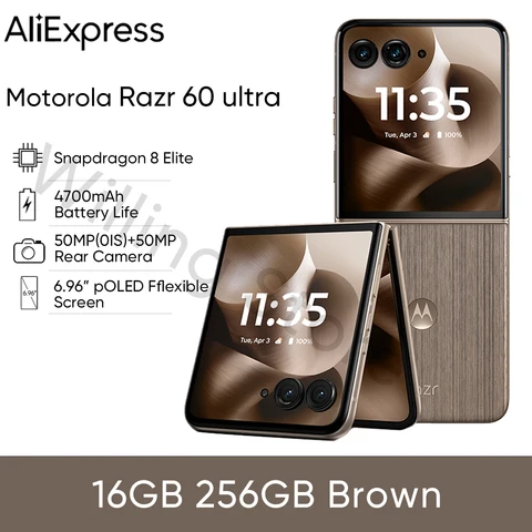 Оригинальный смартфон Motorola Razr 60 Ultra Snapdragon 8 ELite, 4700 мАч, аккумулятор 68 Вт, SuperCharge, 50 МП, камера, поддержка Google Play