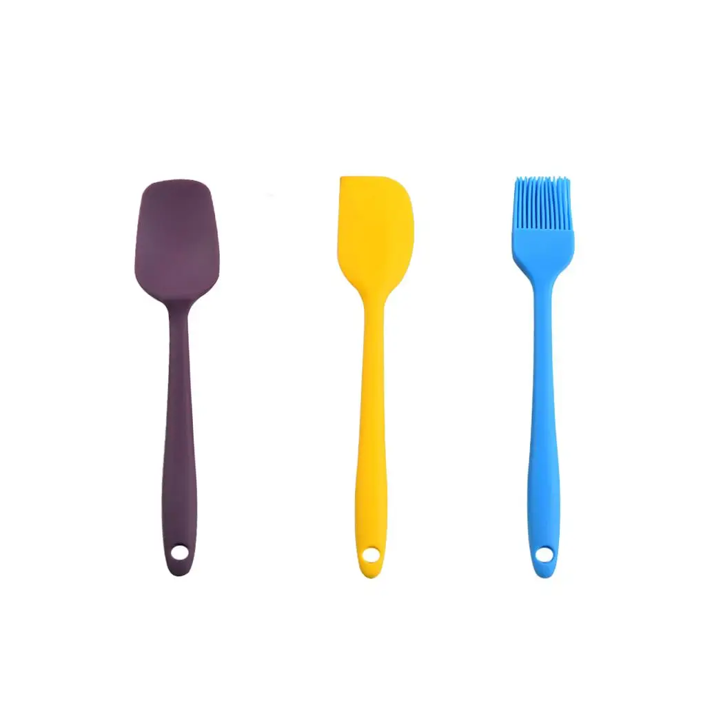 

6pcs Silicone Spatulas Set Heat-Resistant Cake Cream Scraper Brush Kitchen Utensil for Baking Mixing Stirring
