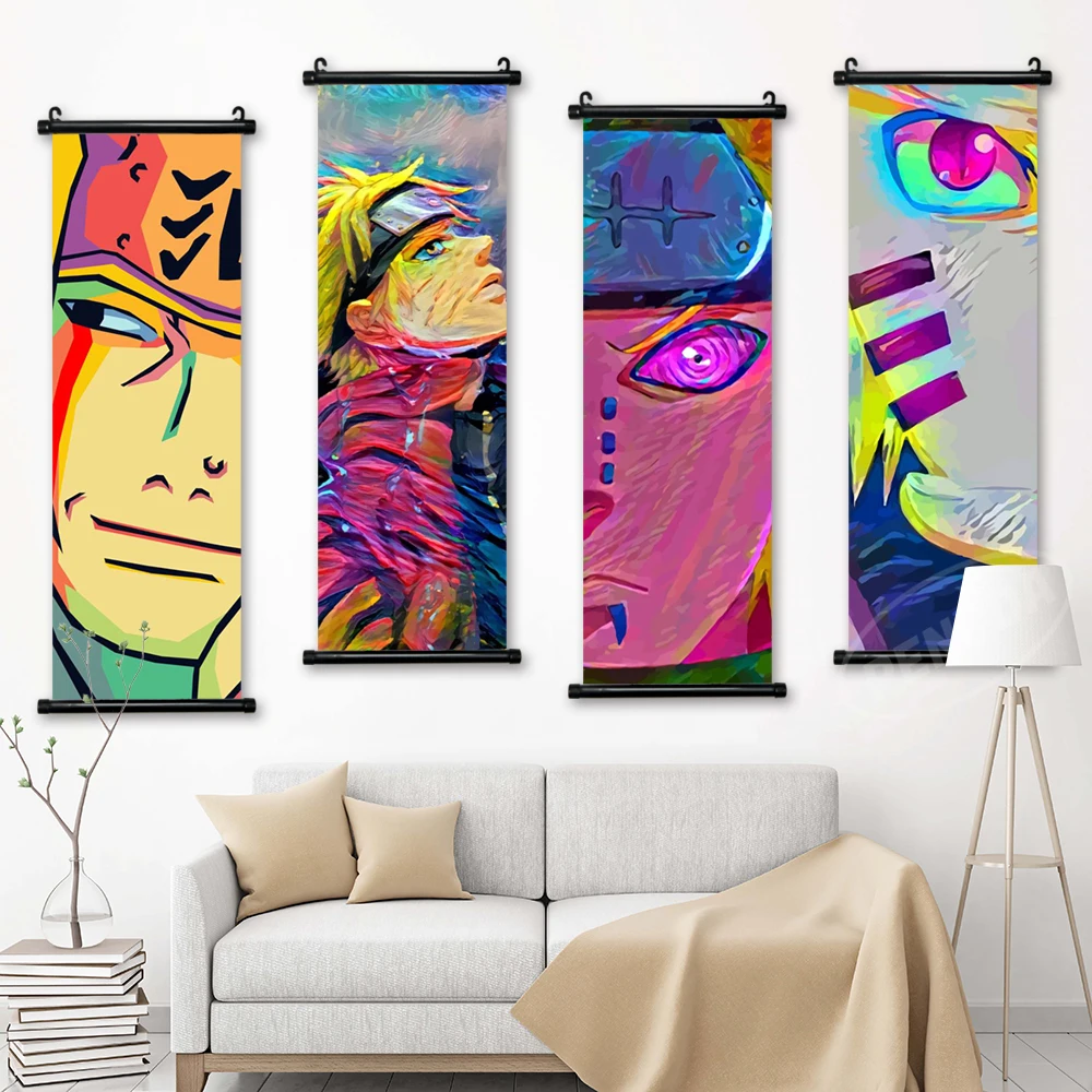 

Home Decoration Anime Wall Artwork Naruto Picture Uzumaki Scroll Hanging Painting Jiraiya Printed Canvas Poster For Living Room