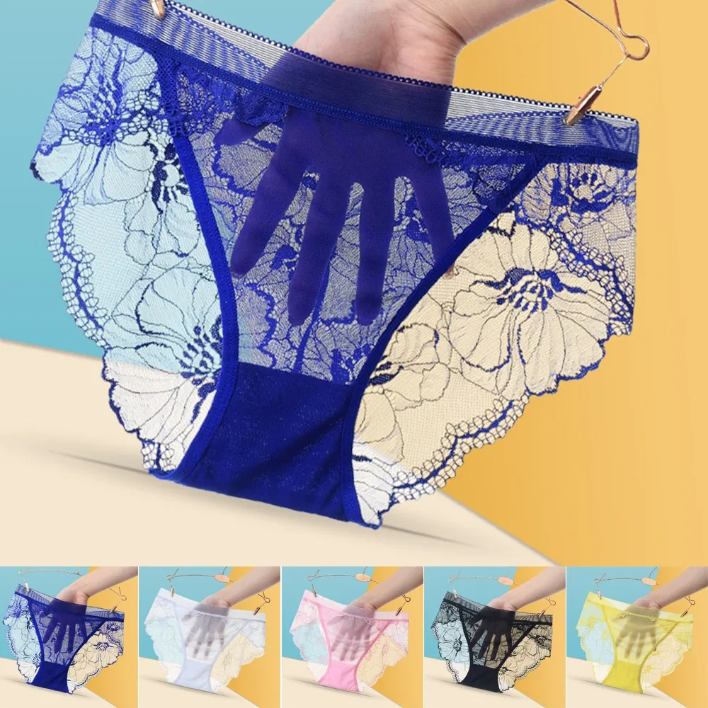 

Women Lace Transparent Underpants Soft Sexy Transparent Briefs Underwear Ultra-thin Perspective Panties See Through Lingeries
