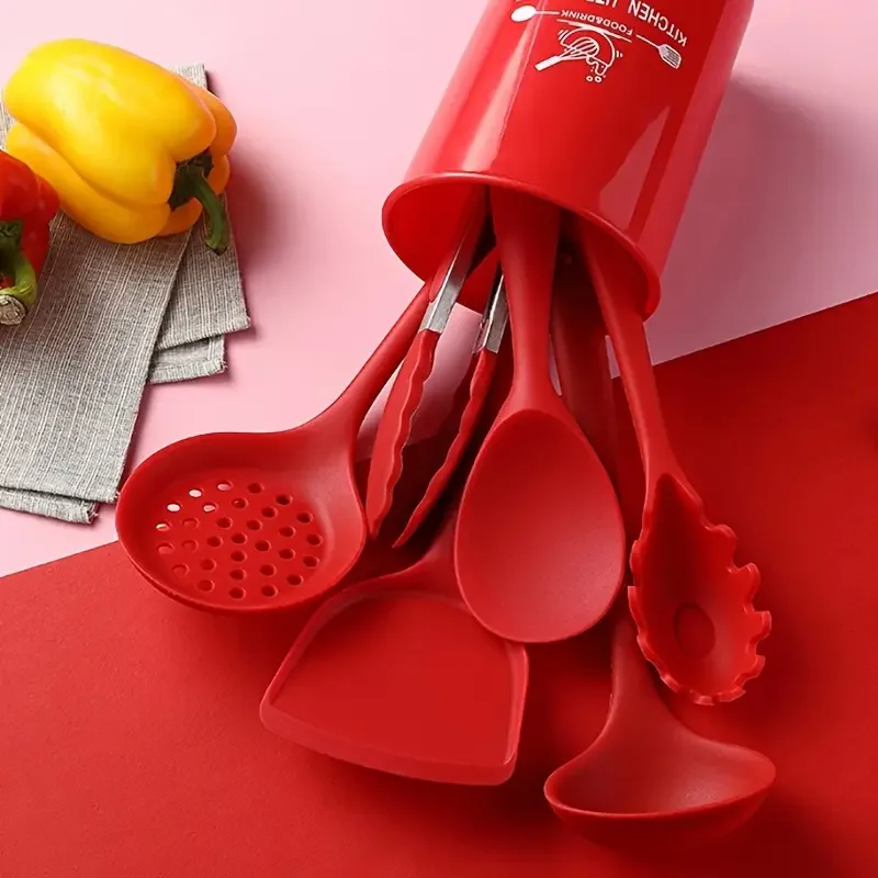 

HMTX 7pcs Food Grade Silicone Kitchenware Kit, Kitchen Utensils Set