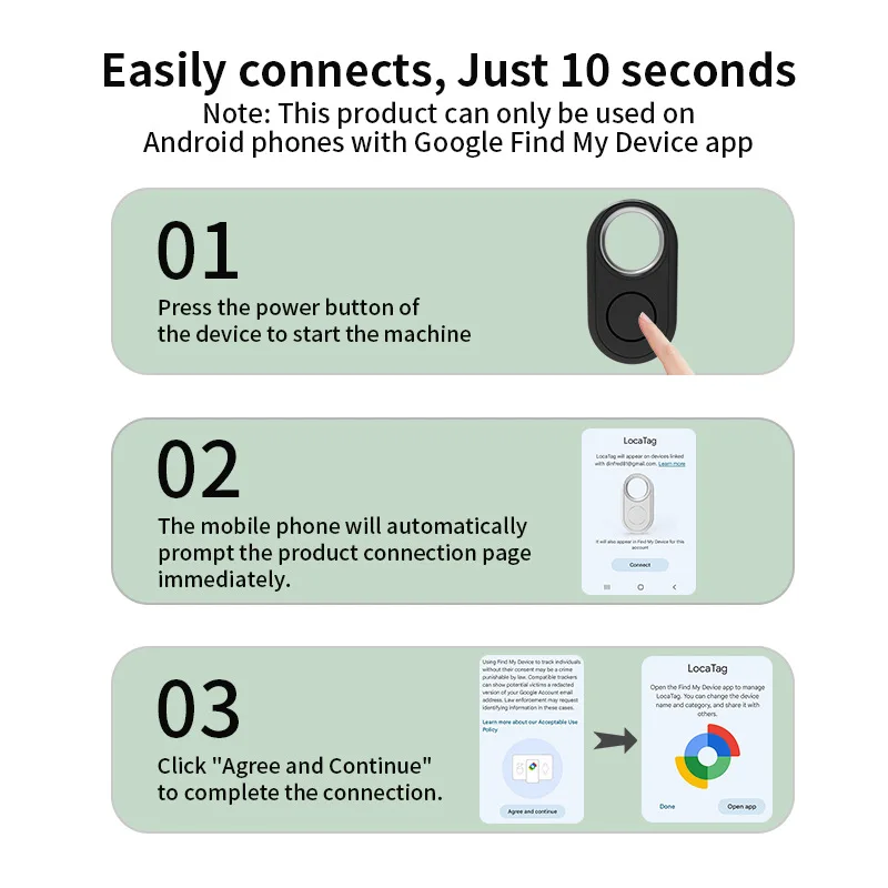 Теги воздушного трекера Android Bluetooth-трекер Смарт-тег работает с Google Find Hub Приложение для отслеживания локатора Устройство поиска предметов для ключей (art.: 3920cfb5056fc) - 3920cfb5056fc