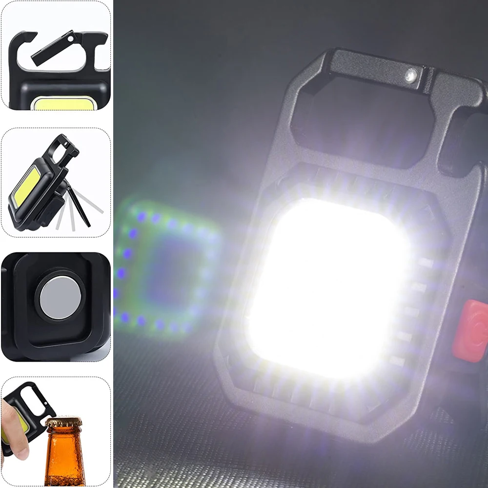 

Multitool Waterproof Mini COB Keychain Light Camping Light Emergency Light Work Check Light USB Charging LED 800 Lumens Travel