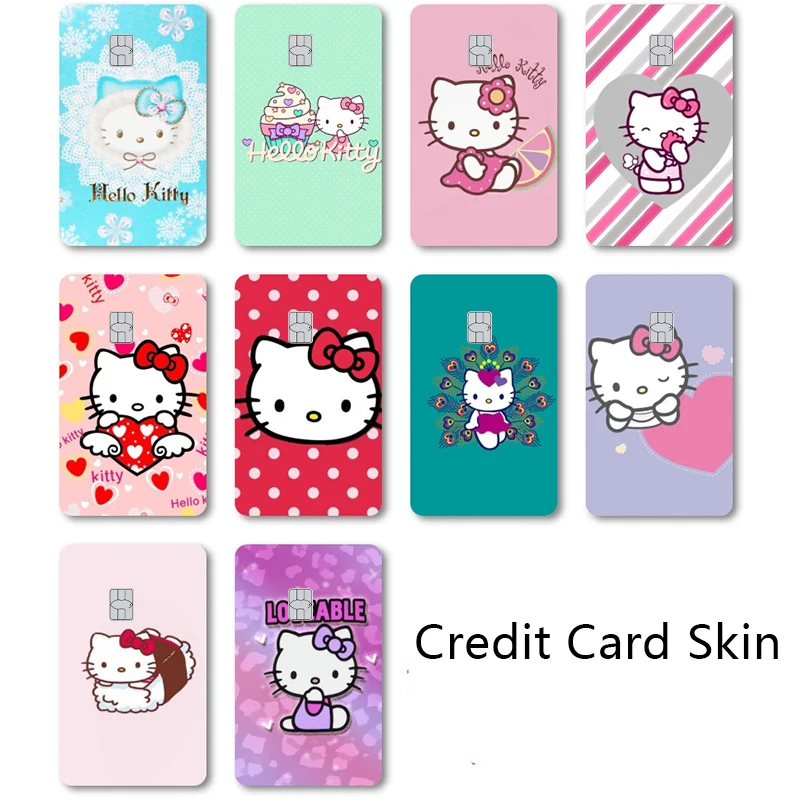 Стикеры для кредитных карт Hello Kitty Sanrios оригинальные стикеры в стиле аниме милые