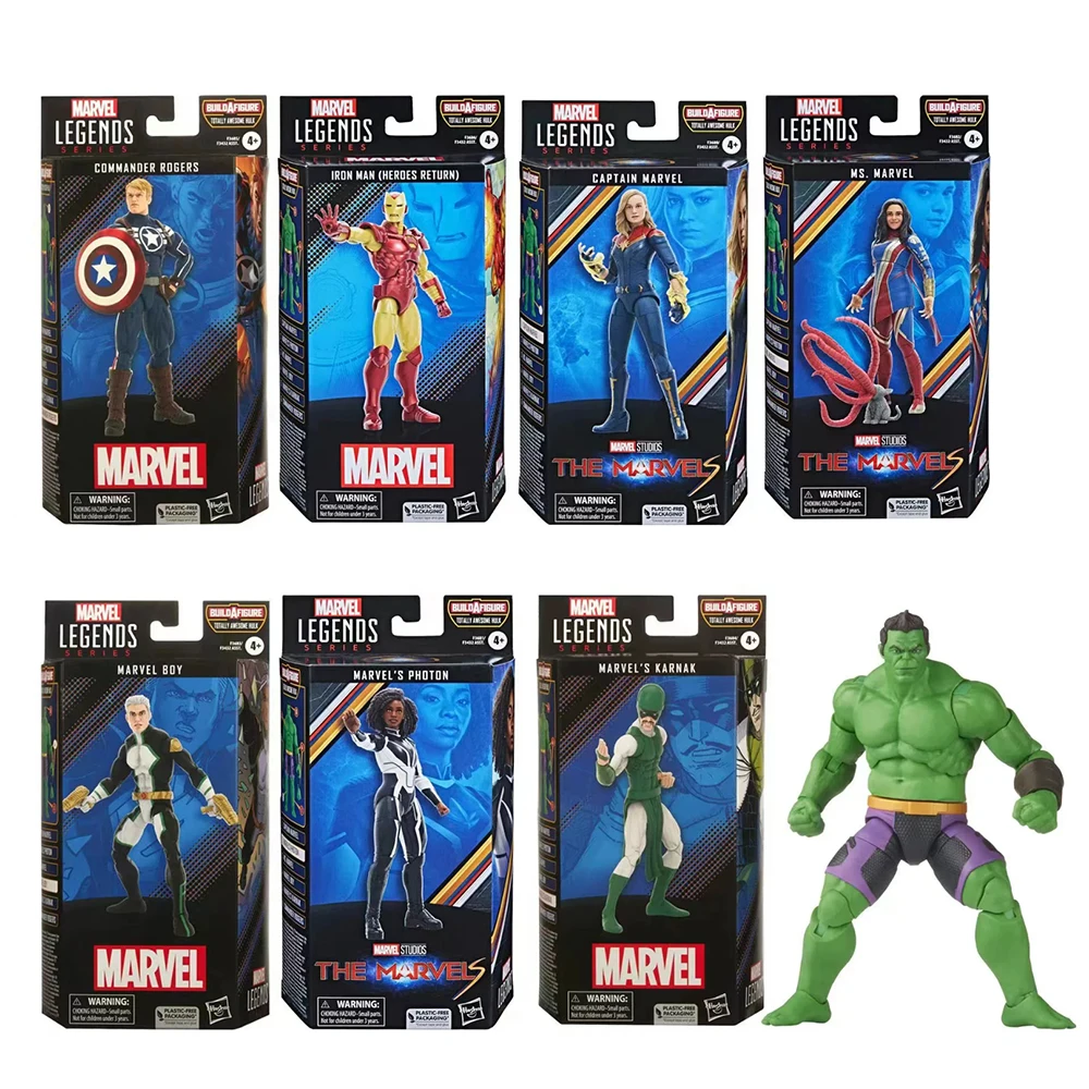 

In-Stock Marvel Legends Captain Marvel Photon Ms. Marvel Karnak Marvel Boy Commander Rogers Iron Man 8-Pack Action Model Toys