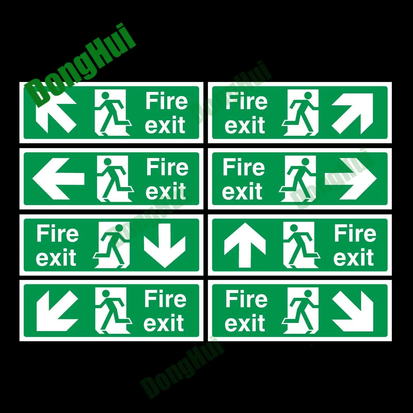 

Fire Exit Plastic Sign Forward Stairs Up Down Label Plastic Sign Warning Caution Danger Adhesive Car Sticker PVC Waterproof