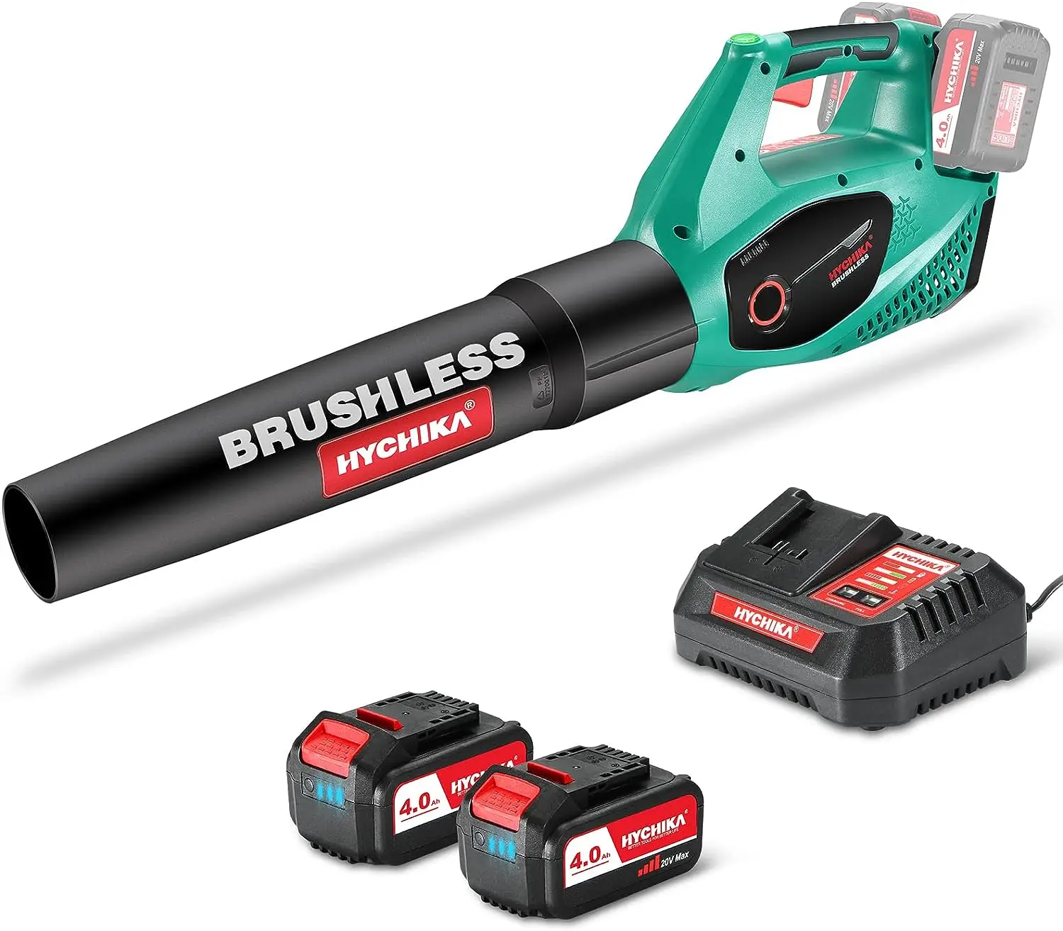 Brushless,453cfm 131mph Variable Speed 22500rpm, Leaf Blower+2pcs 4.0ah Li-ion Batteries & Charger,