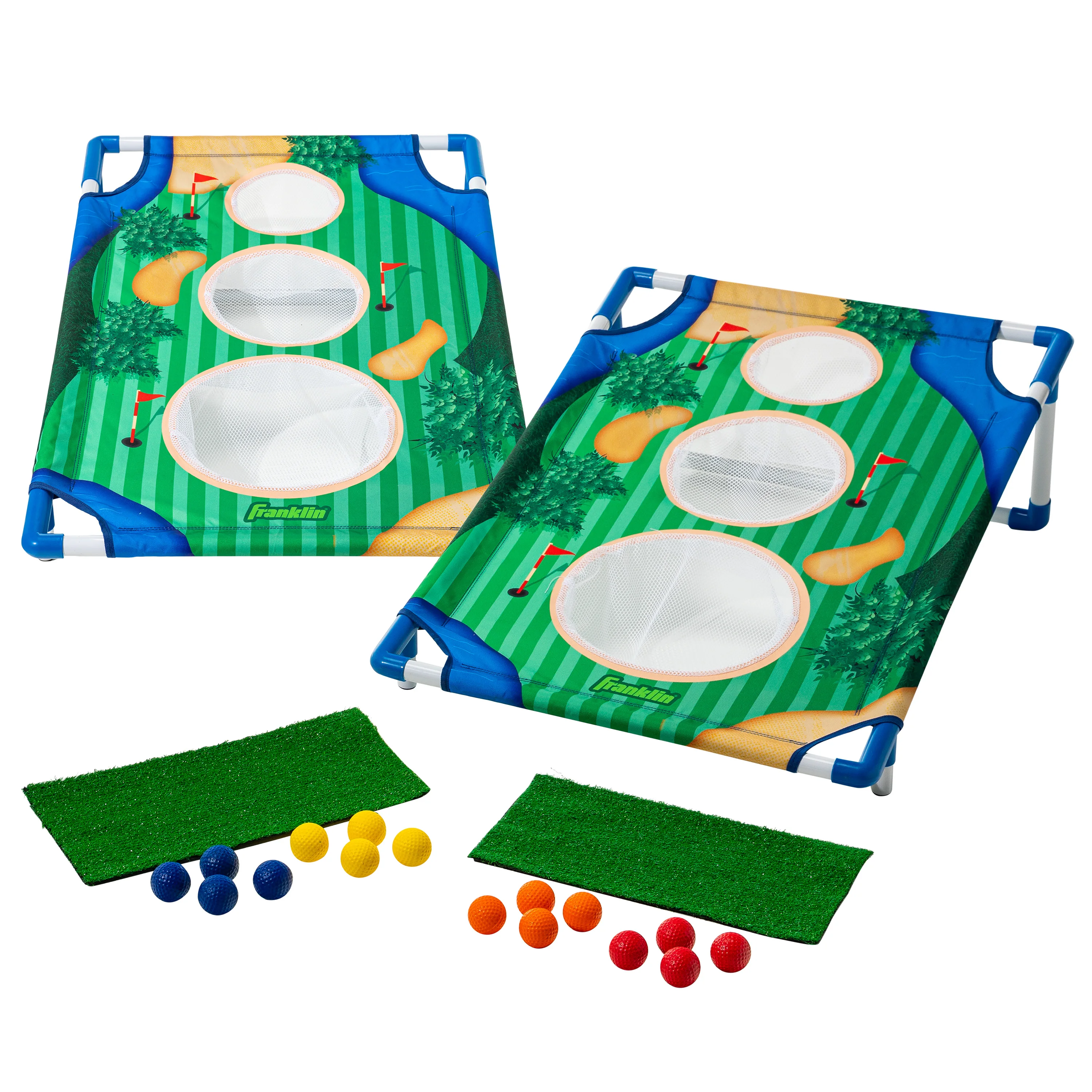 Chip Golf Large 36 In. x 24 In. Targets, 16 Foam Golf Balls, 2 Chipping Hitting and Putting Mats