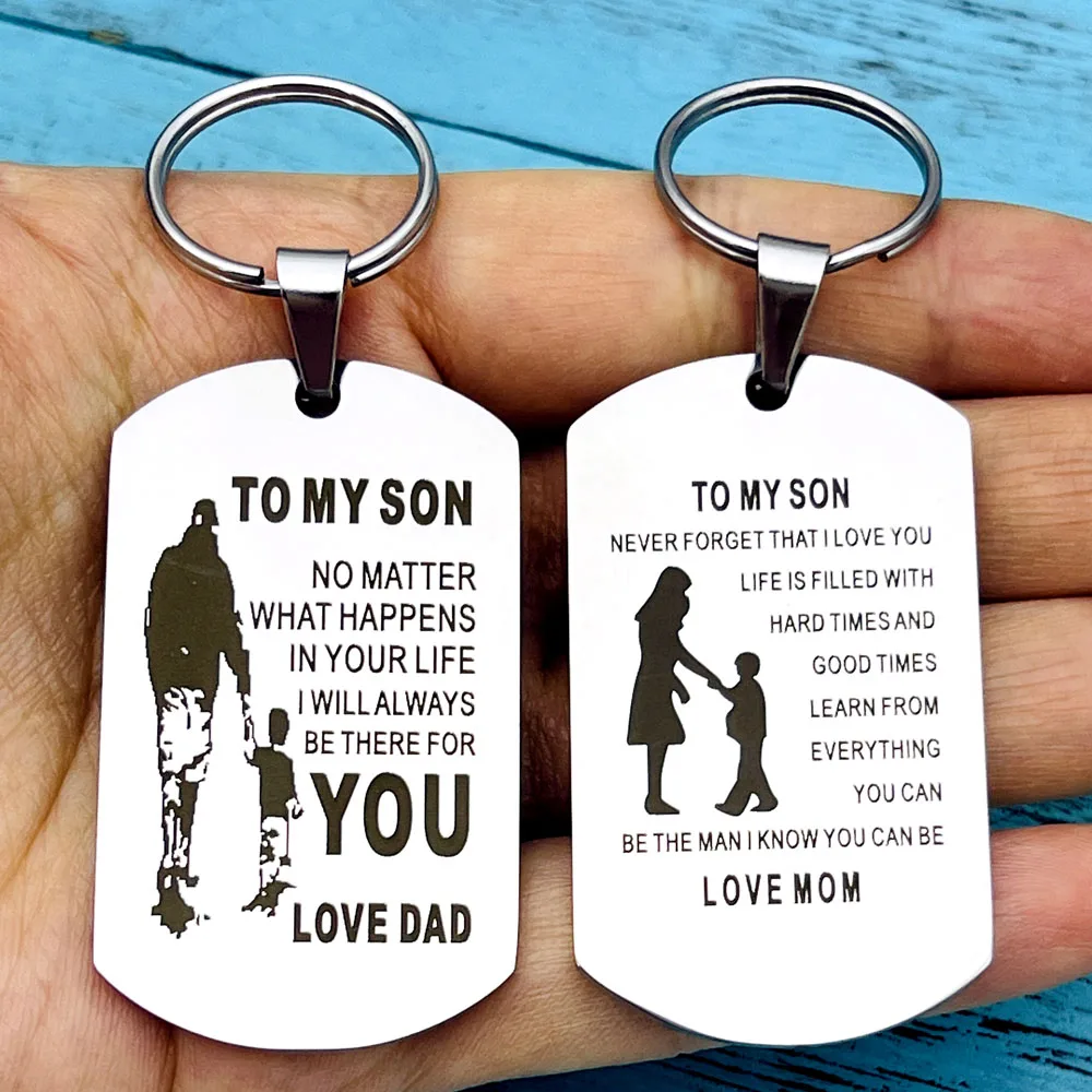 

To My Son Birthday Graduation Christmas Inspirational Gifts Keychain Encouragement Personalized Gift for Son From Mom Dad