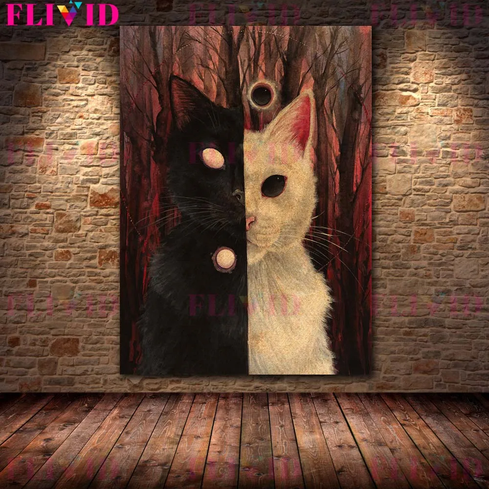 

Художественная печать на холсте "Ведьма, кошка, дьявол"