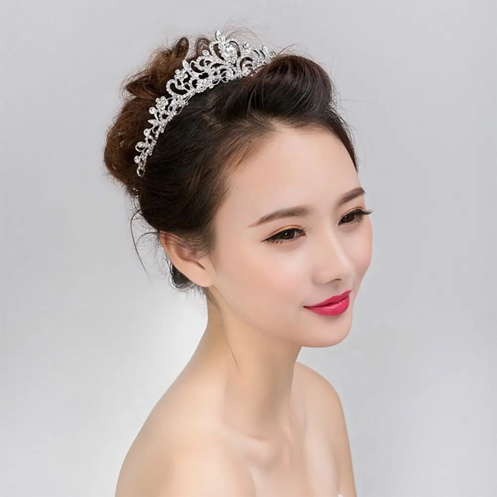 

Prom Bride Headbands Bridal Hair Accessories Silver Tiara Crown Princess Rhinestone Crown Crystal Headband with Combs