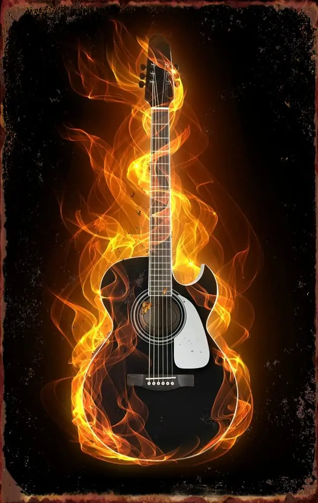 

Music Guitar Metal Tin Sign The Guitar Metal Tin Sign for Vintage Poster Metal Tin Signs Plaque Wall Decor Bar Cat Club Novelty