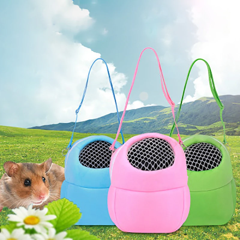 

Small Pet Carrier Rabbit Cage Hamster Chinchilla Travel Warm Bags Guinea Pig Carry Pouch Bag Breathable Pet Cage Rat Leash