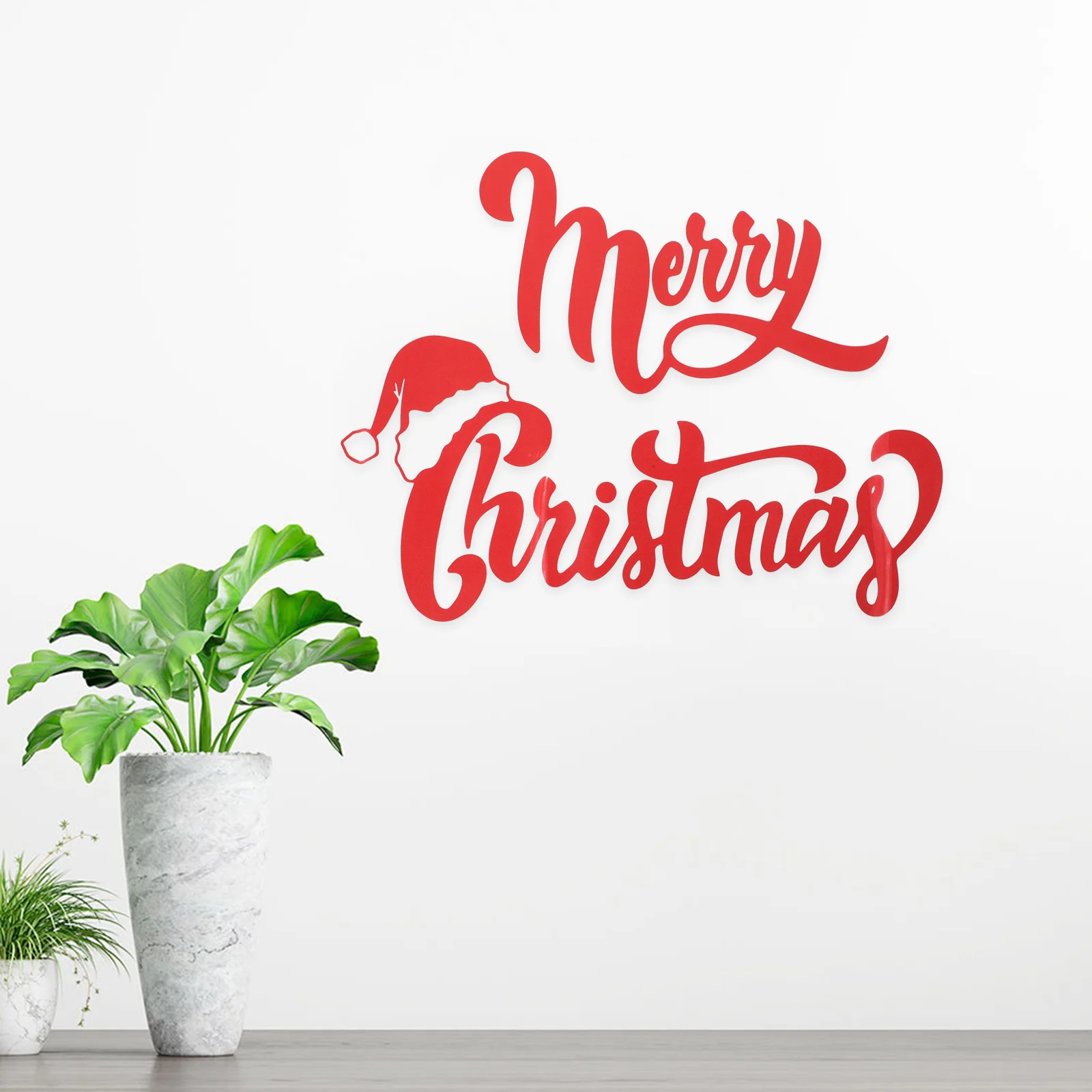 Веселые рождественские наклейки на стены шляпа Санта-Клауса стену ПВХ