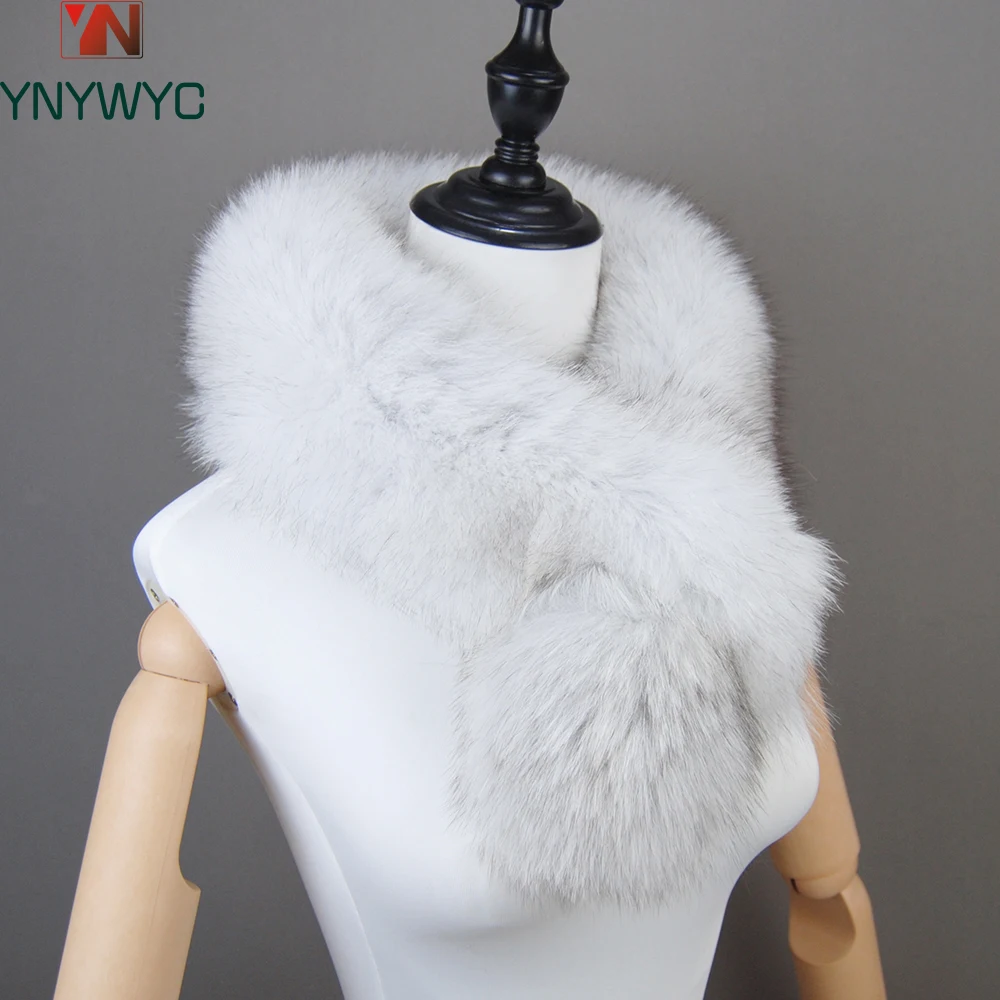 2024 новый стиль воротник из натурального меха 100% высокое качество шарфы лисьего
