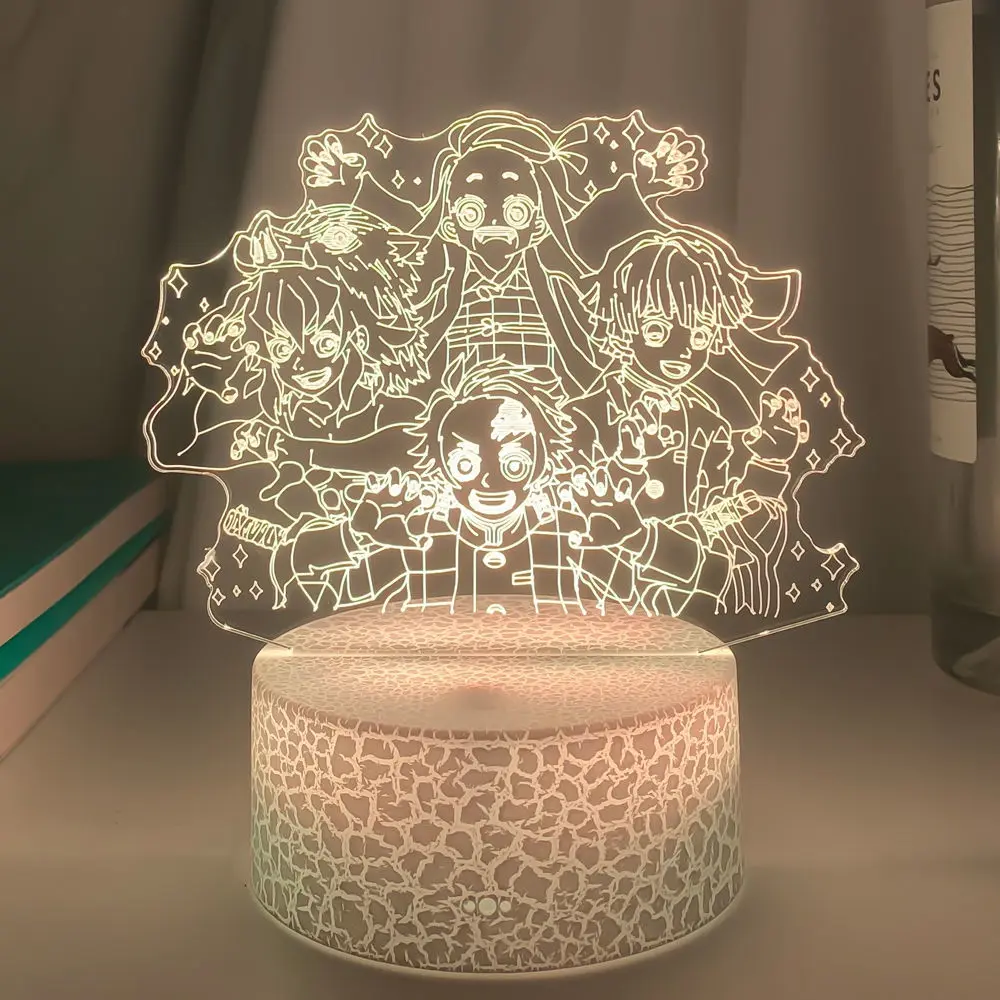

Demon slayer kimetsu no yaiba 3d led lamp for bedroom manga night lights anime action figure Decoration children gift