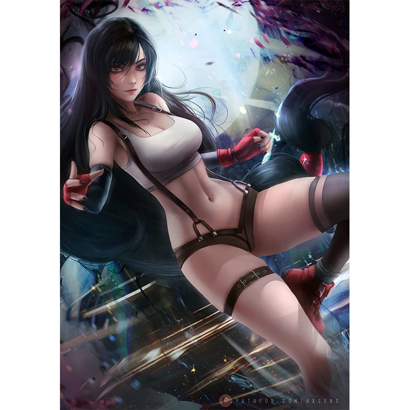 

Anime Movie Tifa Home Decoration Sexy Girl Wall Art Canvas Paintings Pictures Hd Prints Modern Poster Bedroom Modular No Frame