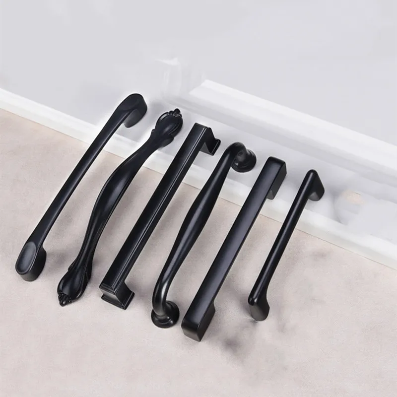

Drawer Handle American Wardrobe Cabinet Door Extension Handle Modern Minimalist European Cabinet Black Single Hole Small Handle