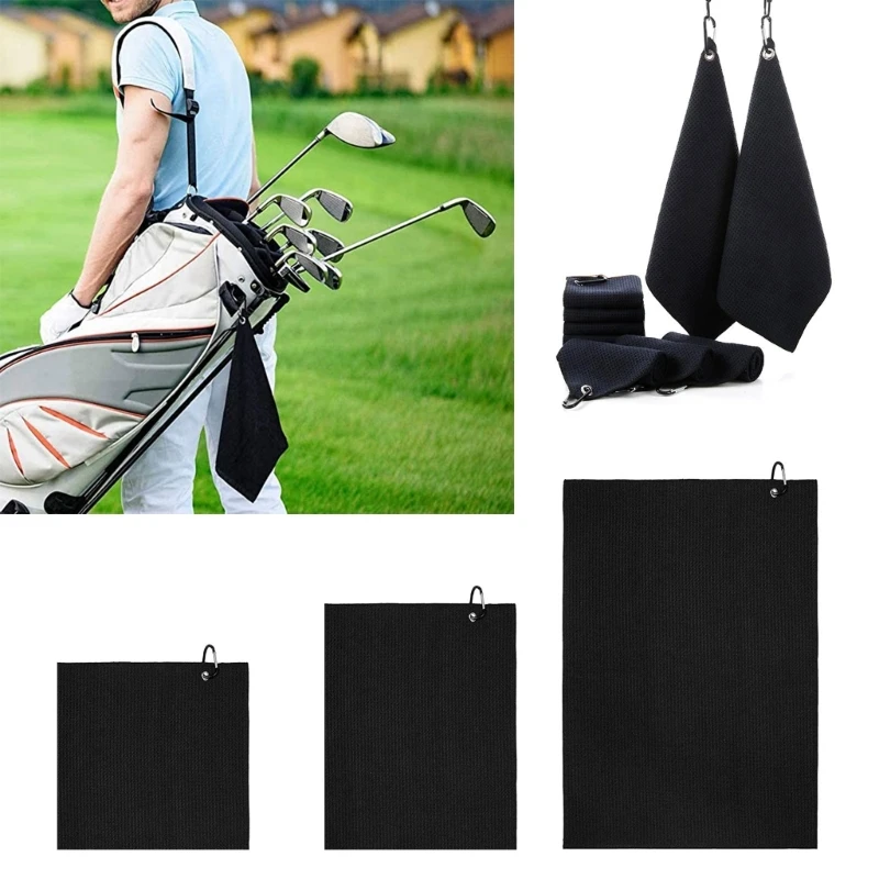 S Microfiber Fabric  Pattern Golf Towels,golf Cleaning Towel With Heavy Duty Carabiner Clip