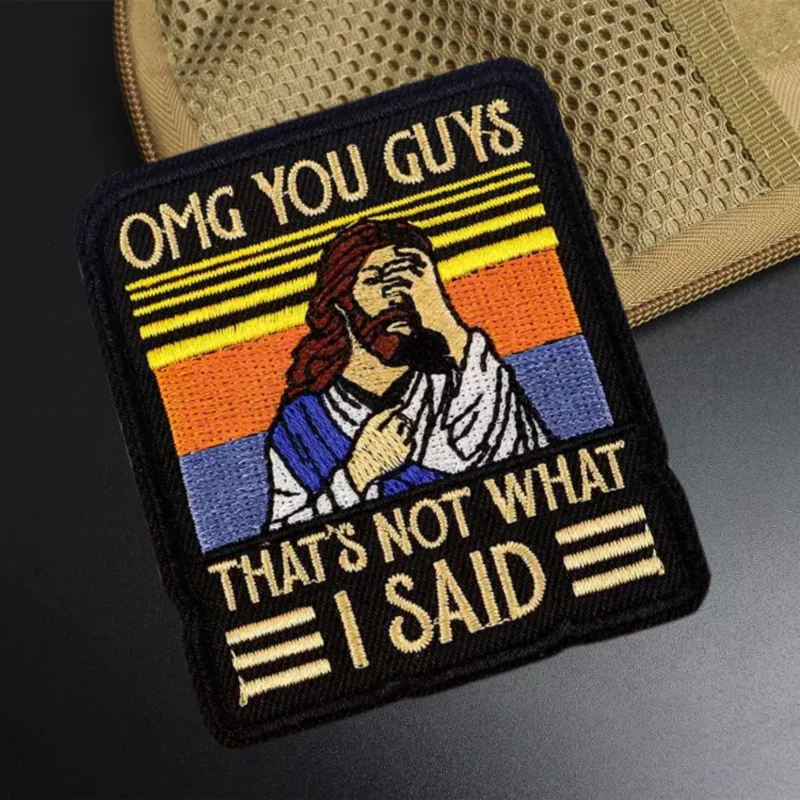 ОМГ ВЫ ПИТАНИЕ КОТО НЕ ЧТО я САДИИТЬ Иисуса нашивки с вышивкой забавные на