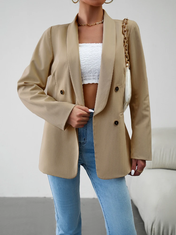 

Black Women Blazer 2023 Coats New In Fashion Korean Autumn Loose Casual Office Lady Purple Outwear Chic Elegant Woman Jacket