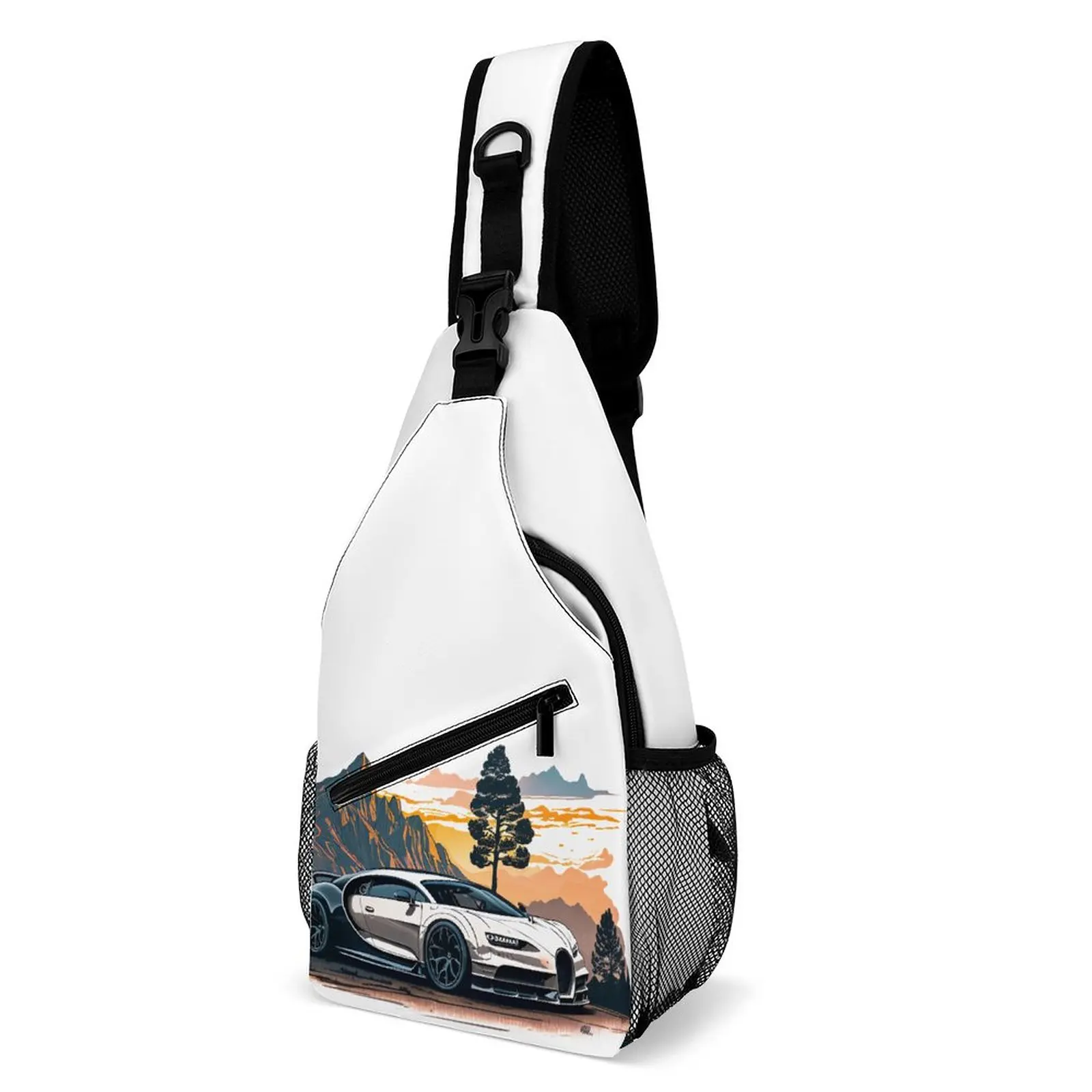 

Sports Car Chest Bags Men Sun Mountain Trekking Shoulder Bag Cool Print Small Bag School Daily Sling Bags